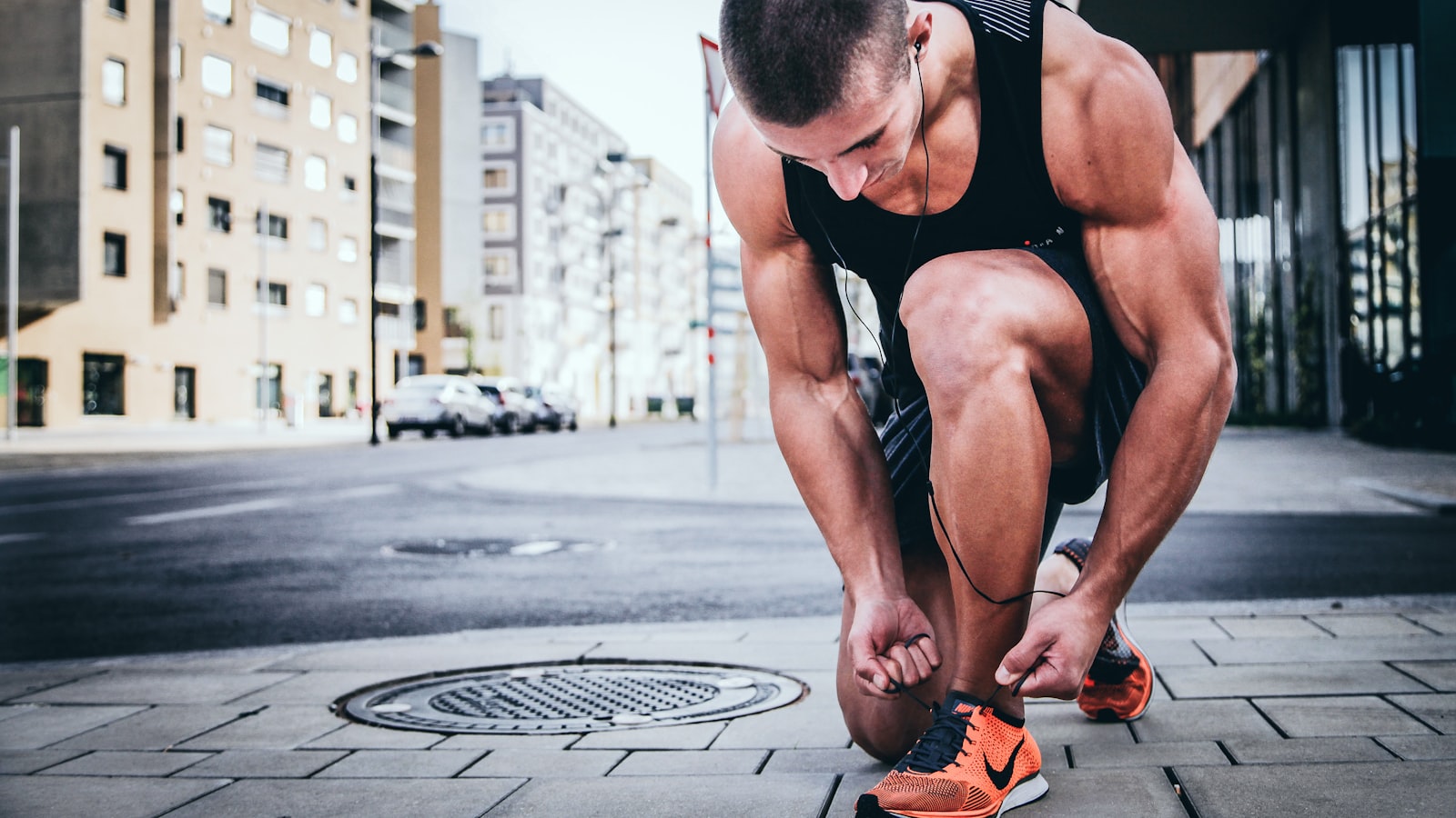 Runner sprinting toward a finish line