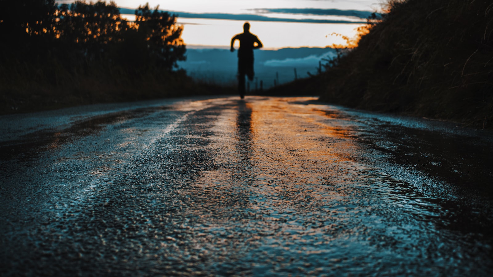 Relaxed runner on a park path