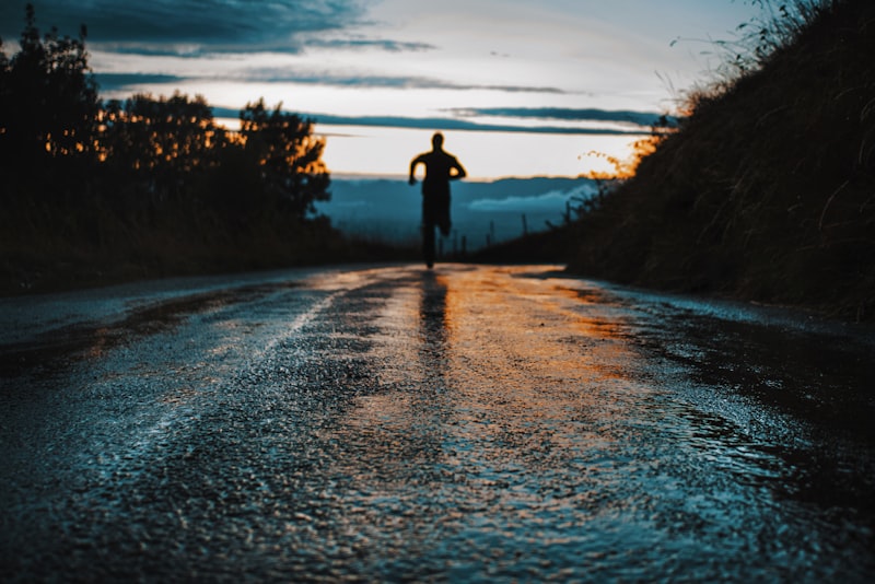 Relaxed runner on a park path